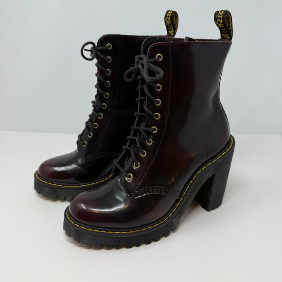 Dr. Martens Shoes - Dr. Martens Boots Women's 7 Ox Blood Kendra High Heel 10 Eyelet AW004 EUC